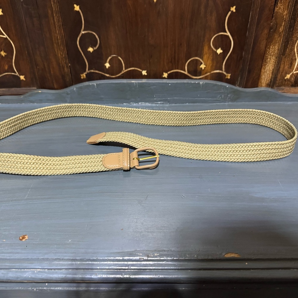 Plus size Elegant elastic Tan Woven Belt